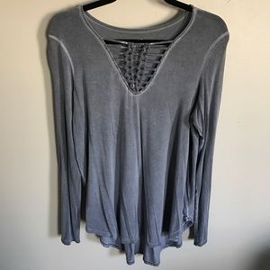 Gray American Eagle Long-Sleeved top
